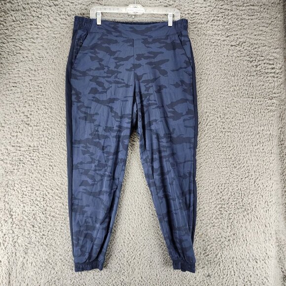 Athleta Pants Womens 16 Blue Camo Brooklyn Textured Jogger - Picture 1 of 9